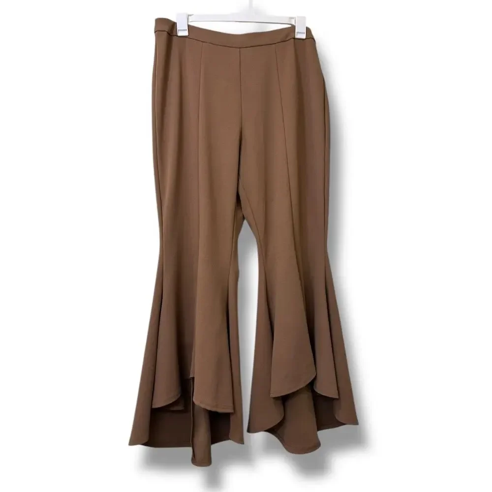 Cato high low tiered ruffle bell-bottom flare pants sz 18/20W - Picture 2 of 8